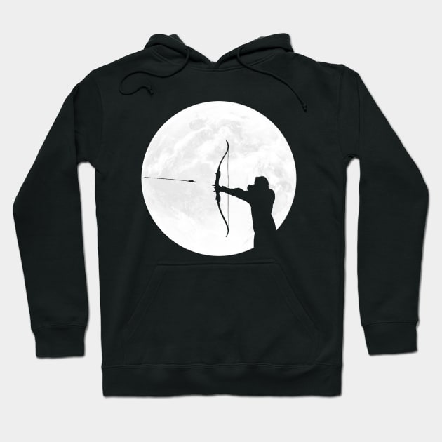 Archer Silhouette in Full Moon Hoodie by ChapDemo